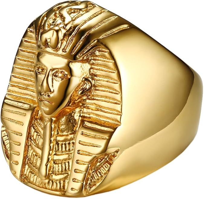 UMtrade Men's Stainless Steel Egyptian Pharaoh Ring Ancient Egypt King