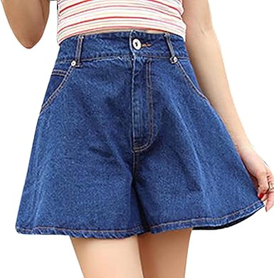 denim shorts with ruffle waist