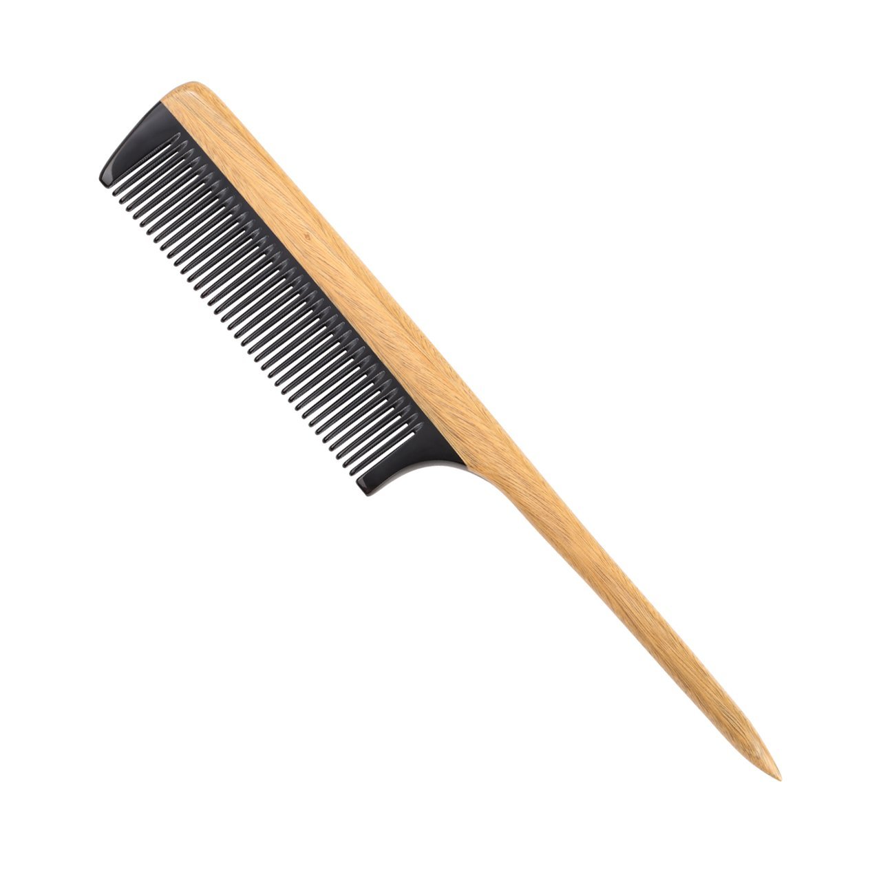 LWBTOSEE Wood Wooden Fine Tooth Tail Comb,100% Natural Green Sandalwood Anti Static Detangling Horn,For Thick, Curly And Wavy Hair(C)