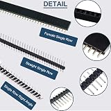DAOKAI 30x 2.54mm 40 Pin Single Row Header Connectors Male Female Right Angle view 3