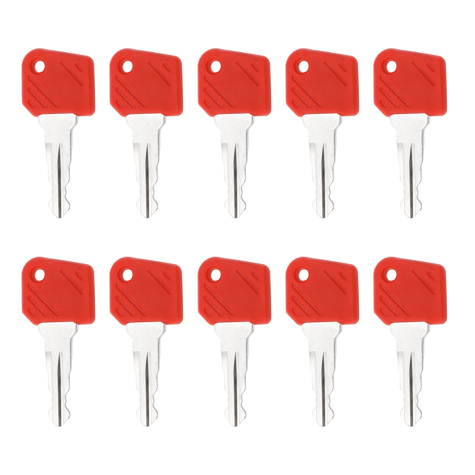 EMSea 10Pcs Ignition Key 702/26906870 Compatible with Jungheinrich Tractor Replacement Key Construction Machines Keys 5.3x2.3cm Red