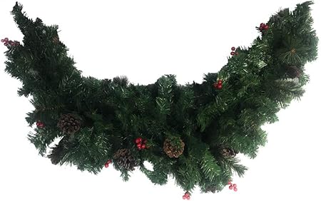 Addobbi Natalizi Amazon.Vetrineinrete Festone Natalizio Con Bacche E Pigne 150 Cm 30 Cm Largo Ghirlanda Natalizia Artificiale Di Natale 180 Rami Pino Abete Decorazioni Addobbi Natalizi 65322 Amazon It Casa E Cucina