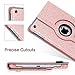 BENTOBEN iPad Mini Case Rotating, iPad Mini 2/3 Case Glitter, Slim Bling Faux Leather Kickstand Smart Cover Auto Sleep Wake 360 Degree Rotating Protective Tablet Case for iPad Mini 1/2/3, Rose Gold