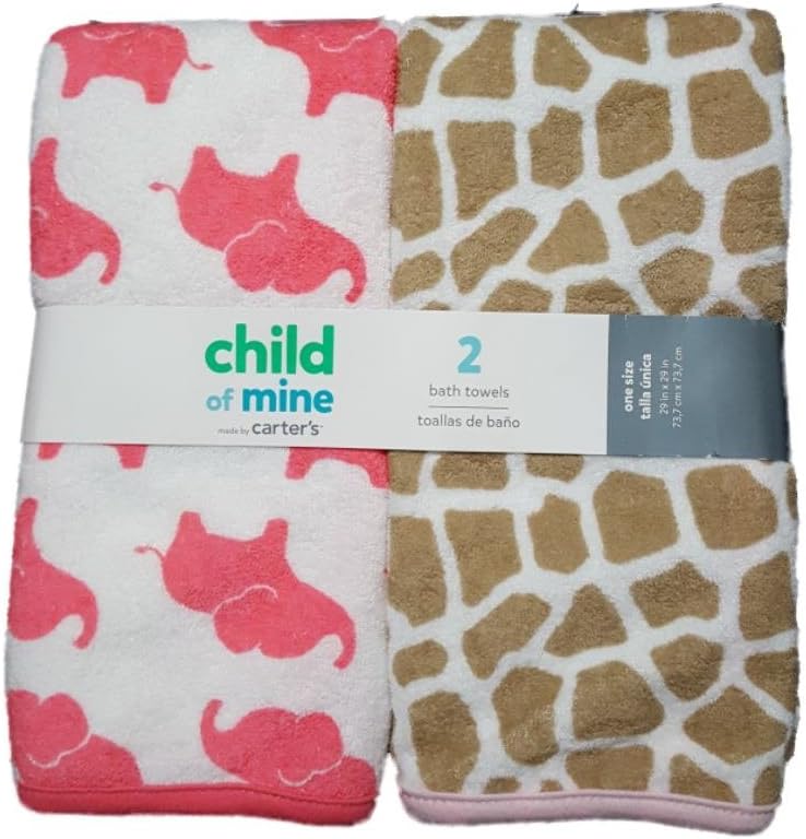 Carter's Child of Mine Baby Girls 2pk Bath Towels, Pink