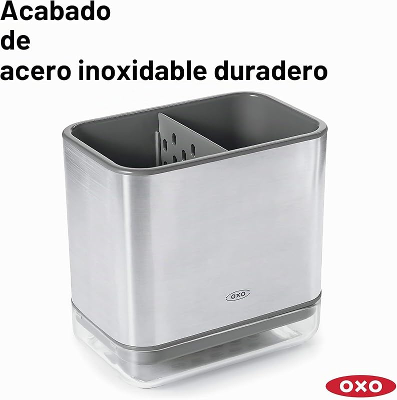 Good Grips Soporte para Utensilios para el Fregadero, Acero Inoxidable, Independiente, 21.33 x 12.06 x 15.87 cm