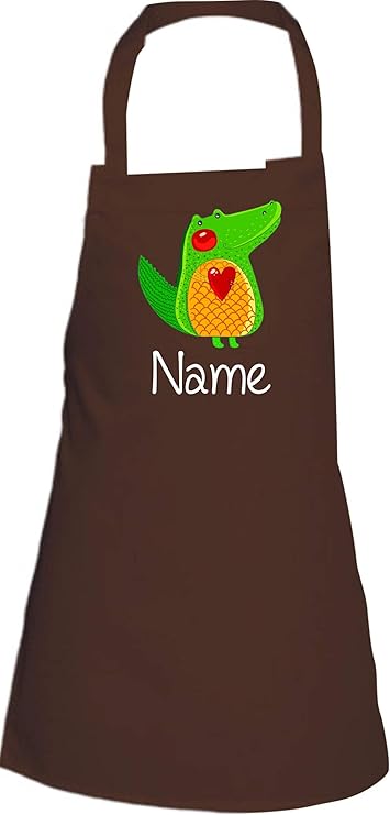 Shirtstown Grembiule Per Bambini Motivo Coccodrillo Con Nome A Scelta Animali Zoo Natura Frasi Con Logo Misto Cotone Marrone 50 Cm X 60 Cm Amazon It Casa E Cucina