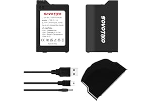 SOVOTIKO PSP2000 Battery 2-Pack and Dual Port Charger for Sony PSP 2000 PSP 3000 PSP-2001 PSP-3001 PSP-3004 PSP-S110 PSP Lite