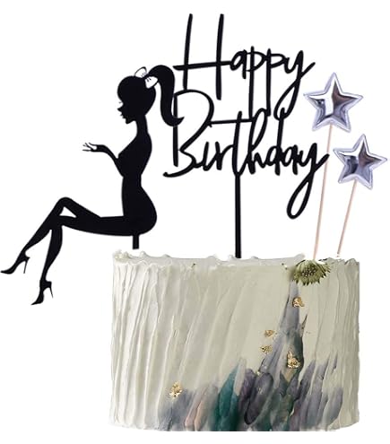 12 Décorations Pour Gâteau 'Silhouette Femme à Talons' - En Acrylique, 16x10 Cm - Pour Anniversaire, Mariage, Fiançailles