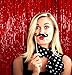 Treasures Gifted Red Foil Fringe Curtain 3 Ft x 8 Ft Metallic Tinsel Curtains Red 2 Pack Photo Booth Props Graduation Party Backdrop Sweet 16 Birthday Wedding Valentine's Day Party Decorations