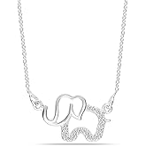 LeCalla 925 Sterling Silver Elephant Necklace for Women | Animal Necklace Pendant Gift for Animal Lover | Good Luck Elephant Pendant Necklace Jewelry
