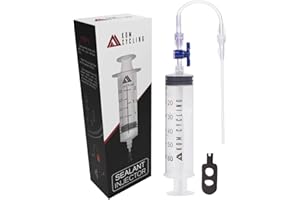 KOM Cycling Tubeless Sealant Injector Syringe and Presta Valve Core Removal Tool by Designed for Stans No Tubes sealant and Other sealants …