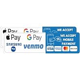 Digital Payment Sign Stickers, 9 x 2.5 inches, Credit Card Accepted, Waterproof, 2 Pack