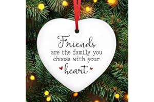 GEEMBI Christmas Friendship Gifts for Women Friends - Ceramic Christmas Ornaments 2025 for Tree Decorations - Friend Gifts for Women, Friend Gift for Xmas Decorations, Inspirational Gift for Friends