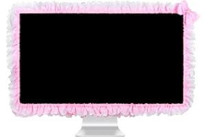 Kingshion 32"-38" Lovely Cute Computer Monitor Cover with Lovely Cute Elastic Pen Pocket Bow-knot TV LCD Screen Monitor Decor