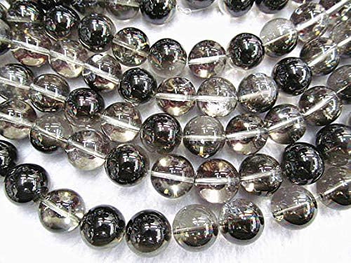 6-14mm Natural Rutilated Quartz,Black Brown Crytal Round Ball Loose Beads Bracelet Necklace (12mm)