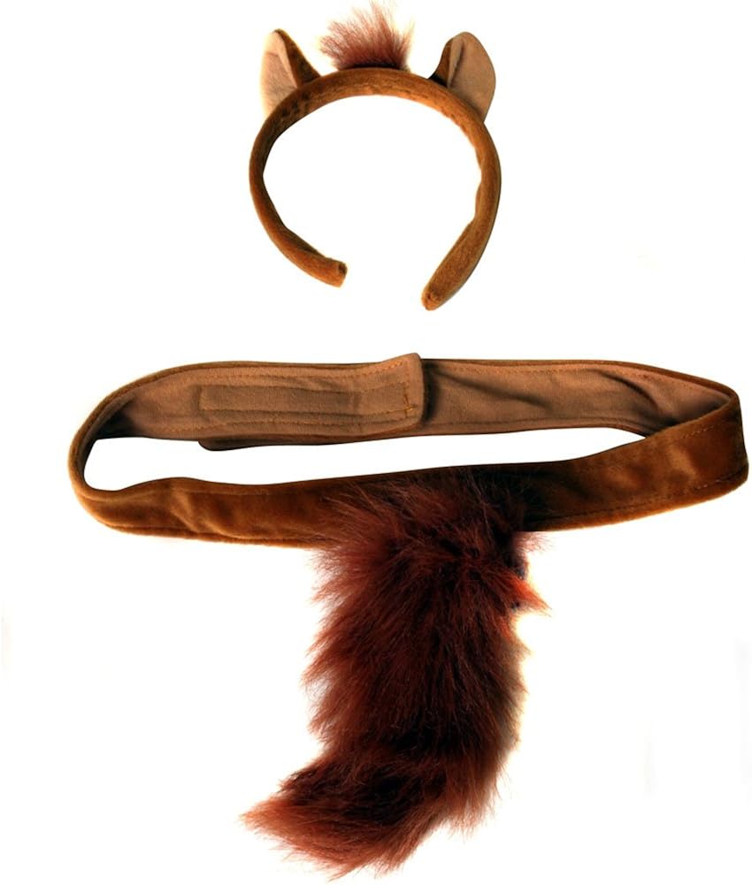 Kids Plush Farm, Mythical, Woodland and Zoo Animals Headband Ears & Tail Costume Set (Choose Style)