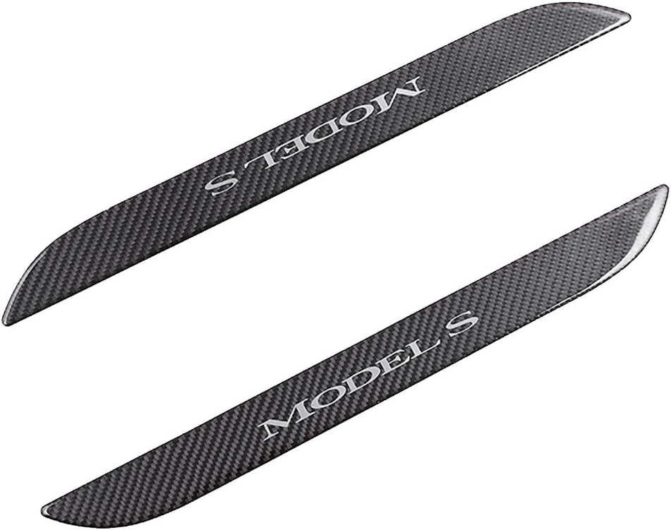2pcs Car Inner Door Sill Protection Cover Anti-Scratch Carbon Fiber Stickers for Tesla Model S
