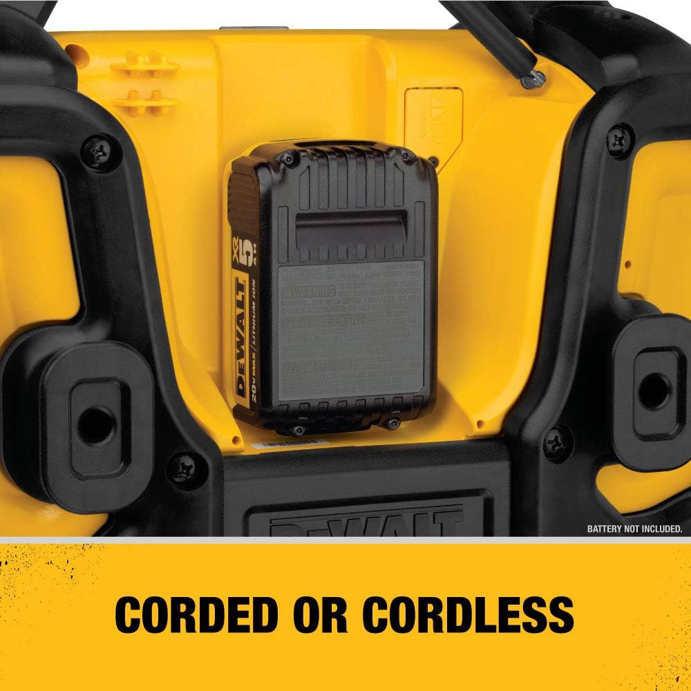 DEWALT 20V MAX Portable Radio & Battery Charger, Bluetooth (DCR025) - - 