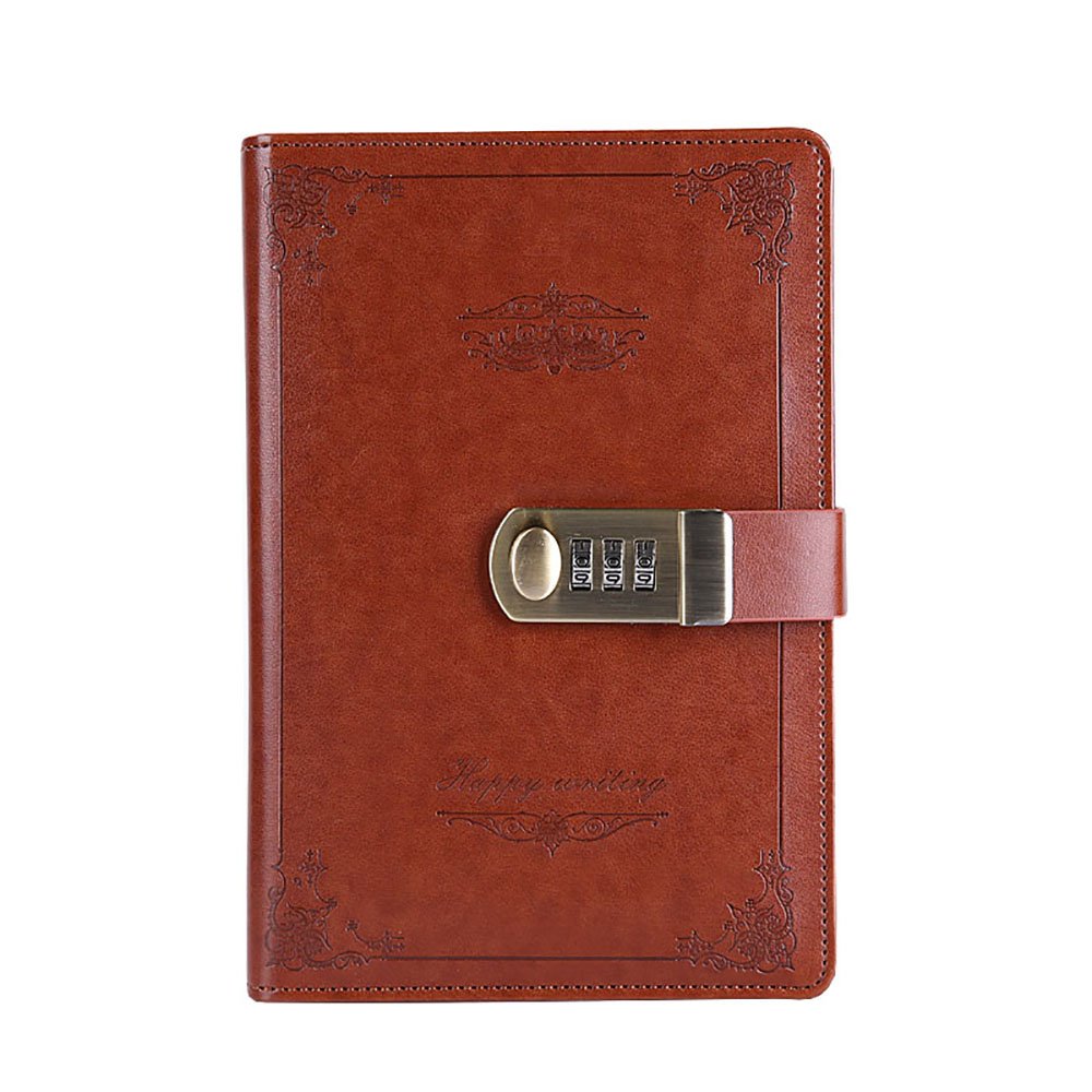 Buy ABBER Journal with Lock, PU Leather Combination Lock Journal Medium