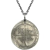 NIGHTCRUZ Key of Solomon Pendant Necklace, Third Pentacle of Jupiter Talisman, Evil Eye Protection Amulet