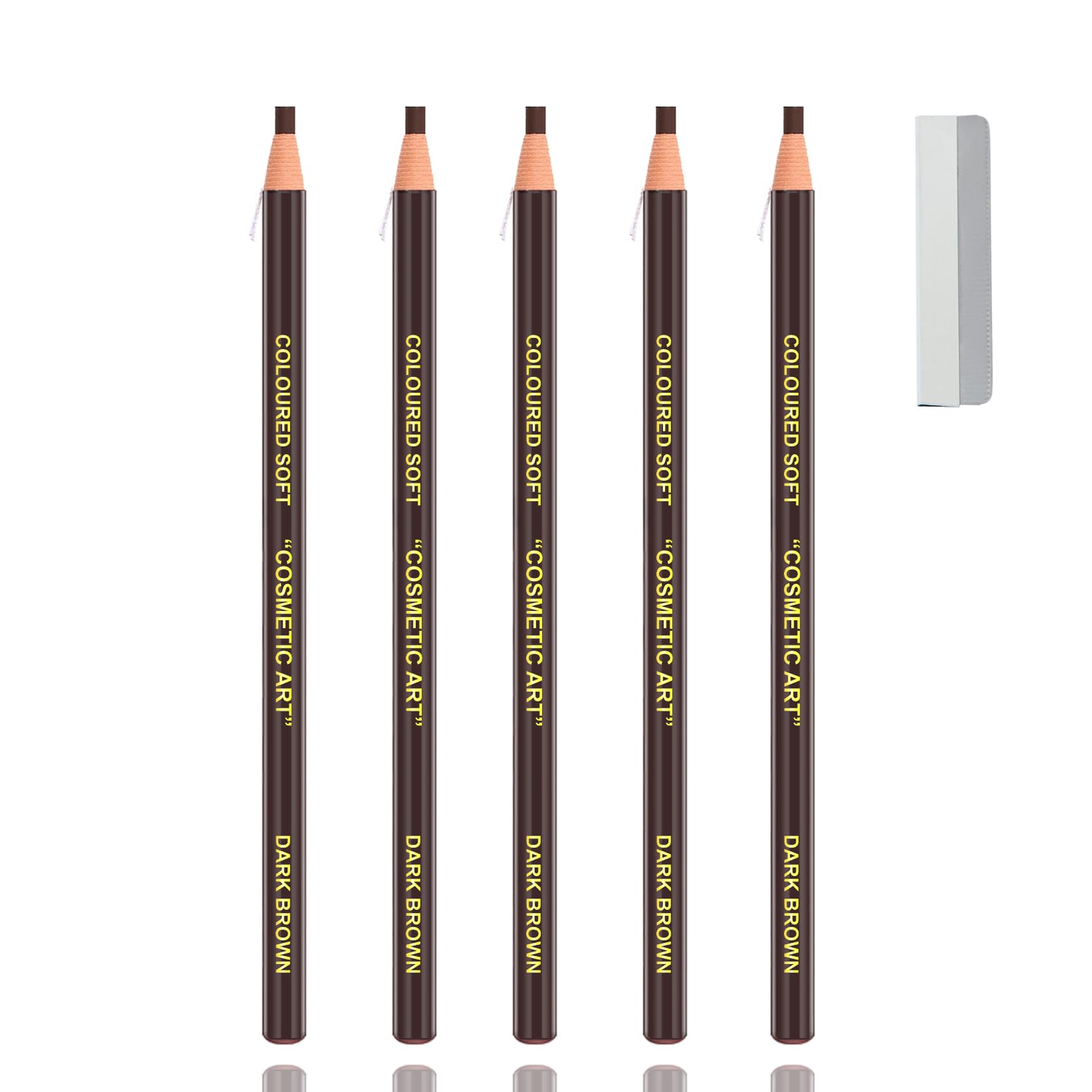 Photo 1 of AWCCXMYM 5 Pcs Dark Brown Eyebrow Pencils for Women with Sharpener Waterproof and Sweat-Proof Eyebrow Pen Long-Lasting Eyeliner Pencil Create a Natural Eye Brow Makeup