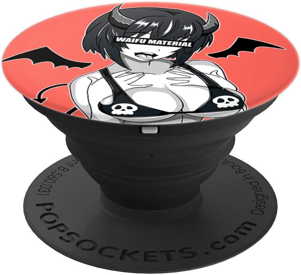 Amazon Com Ahegao Waifu Material Lewd Devil Face Anime Demon Girl Art Popsockets Grip And Stand For Phones And Tablets