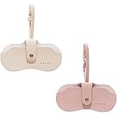ZHUIGUANGZE 2Pcs Soft Leather Sunglass Bags Eyeglasses Holder Case Slim Portable Glasses Lightweight with Button Clip Wrist Strap for Women Men Summer Outdoor Travel Supplies