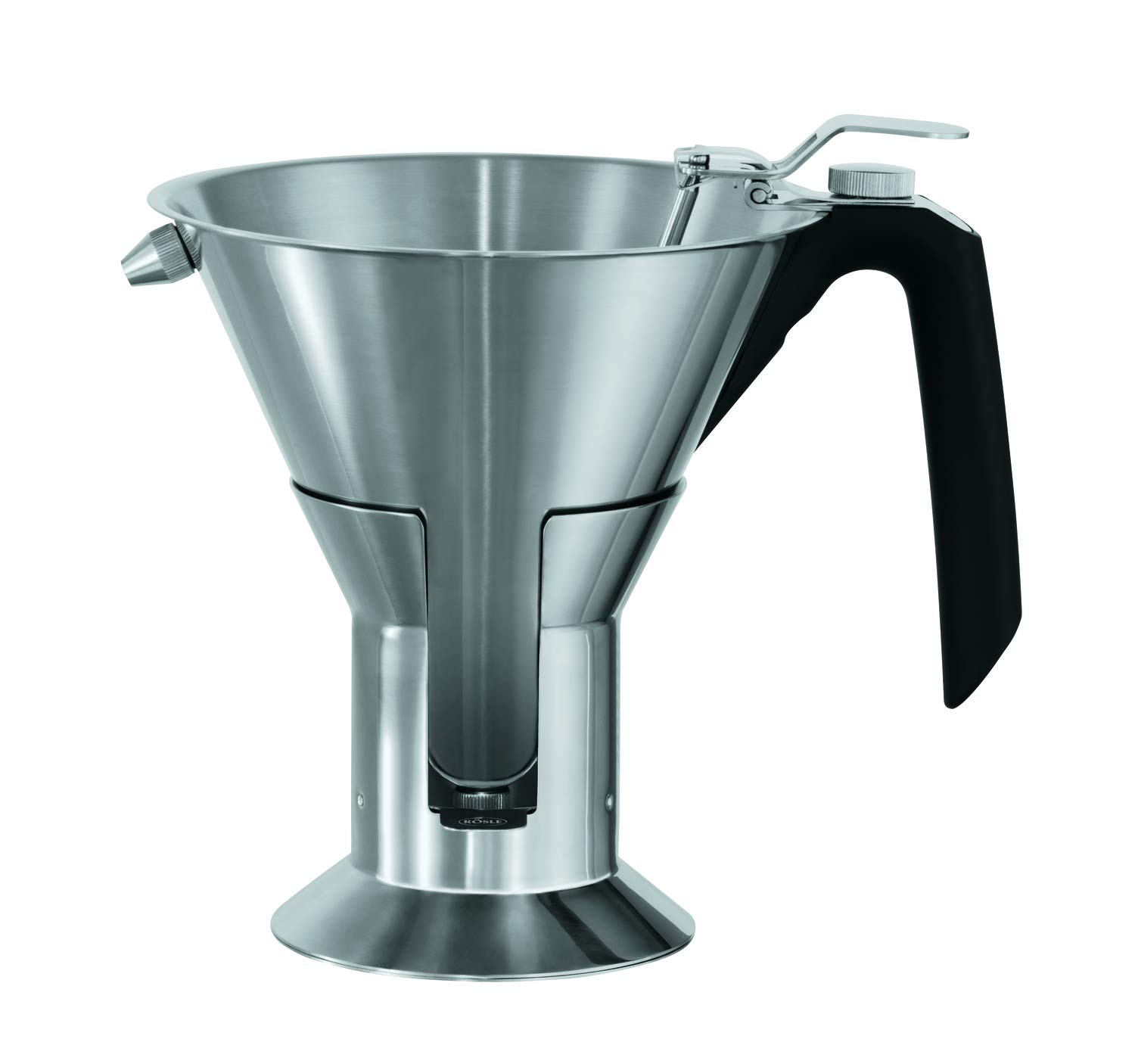 RÖSLE Fondant funnel, sauce funnel for dosing liquids, with internal scaling and interchangeable nozzles, 18/10 stainless steel