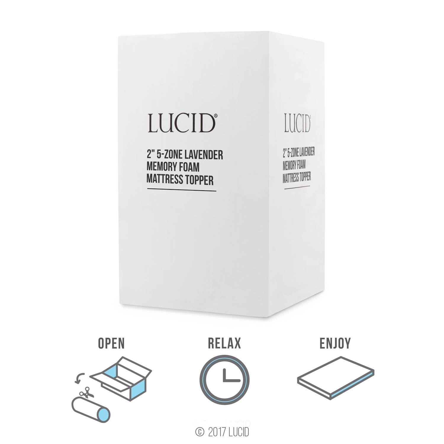 Купить LUCID 2inch 5Zone Lavender Memory Foam Mattress Topper в