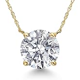 Gem Stone King 4 Ct Oval 14K Yellow Gold IGI Certified Lab Grown Diamond Pendant Necklace | E-F Color | VS1-VS2 Clarity | Gold Necklace For Women | With 18 Inch Chain