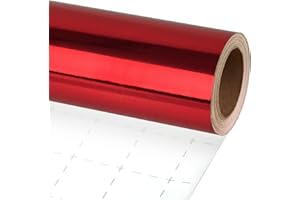 LaRibbons Red Metallic Wrapping Paper, 30 Inch X 33 Feet (82.5sq.ft) Solid Color Paper Roll, Gift Wrapping Paper Rolls for Wedding, Birthday, Christmas, Baby Shower