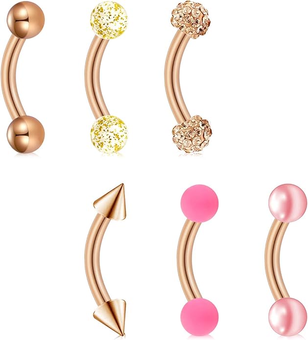 AVYRING 14g Belly Button Barbells Stainless Steel Curved