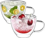 ecooe Double Walled 350ml Glass Cups with Handle Borosilicate 2x350ml view 8