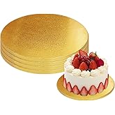 4 PCS Cake Drums, 1/2 Inch Thick 12 Inch Round Boards, Gold, Professional Quality Cardboards, Card Base, Cake Mat-Gold