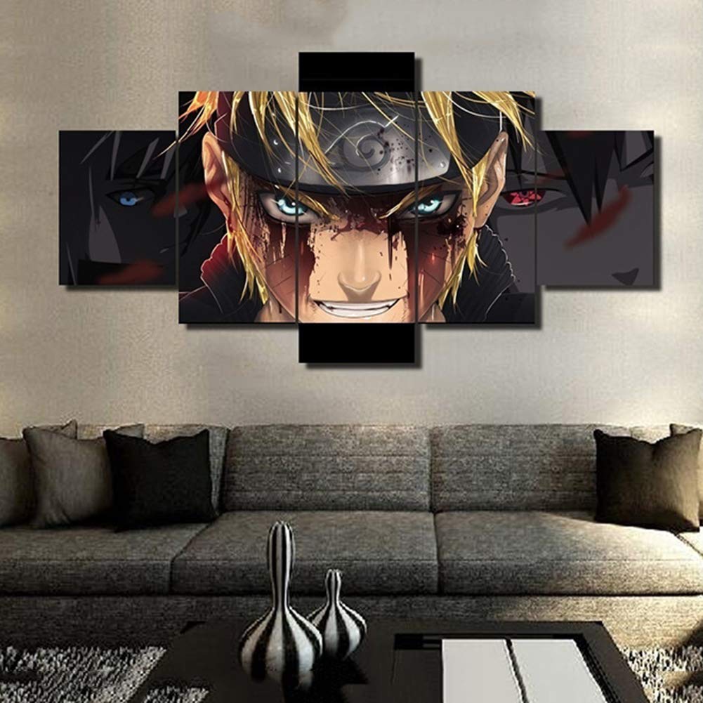 Uzumaki Naruto Canvas Prints 5 Piece Anime Naruto Pictures Wall Art