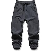 XiaoLongRen Baby Boys Cargo Joggers Pants Toddler Quick Dry Lightweight Hiking Pants Kids Pull On Sweatpants