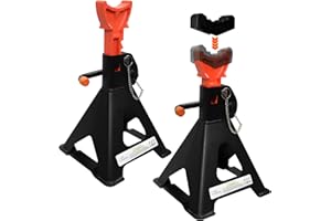 YATOINTO 3 Ton Heavy Duty Jack Stands (6,600 LBs) with 2 Crossbars & Double Pin Lock - 11.61" to 16.34" Adjustable Height, Wi
