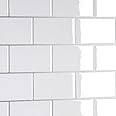 CRE8TIVE 16 Sheets White Peel and Stick Backsplash Kitchen Tile 12"x12" Stick on Subway Tile for Kitchen Back Splash Self Adhesive Stick on Backsplash 3D Wall Tiles for Bathroom Fireplace Home Decor