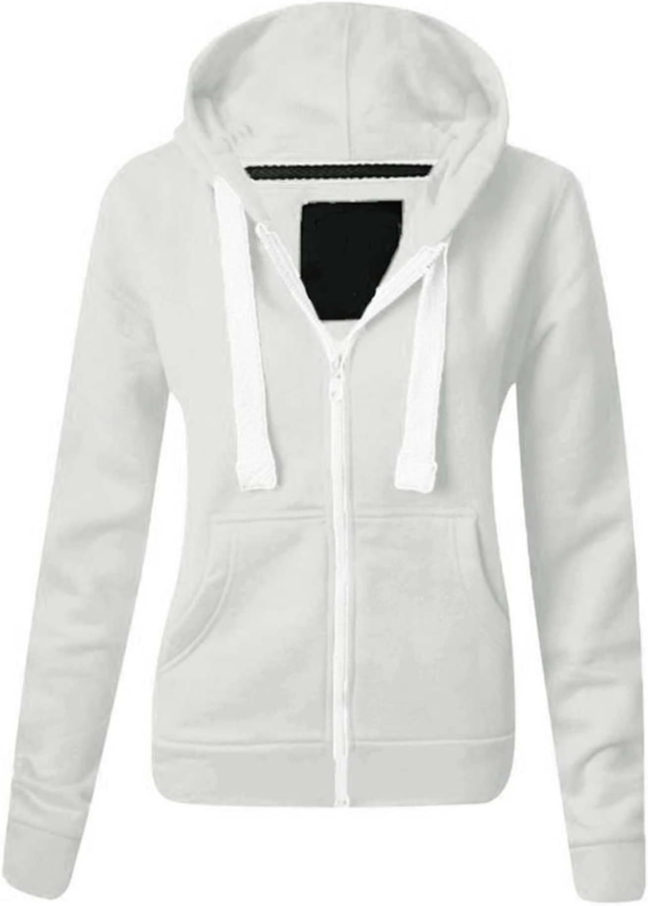 Superglamclothing Made by Purlยฎ New Womens Ladies Plain Casual Hoodie Fleece Pockets Sweatshirt Long Sleeve Hooded Coat Hoodys Zip Jacket Coat Plus Size UK 8-22