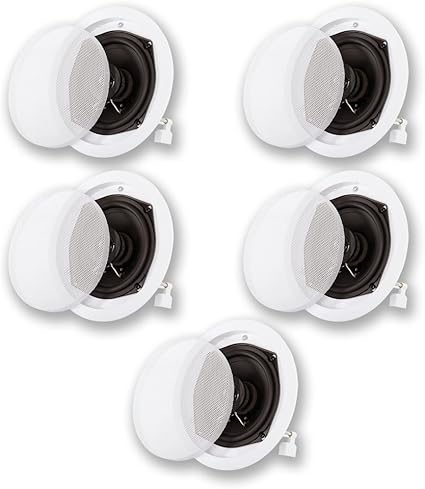 Amazon Com Acoustic Audio R191 In Ceiling In Wall 5 Speaker Set 2