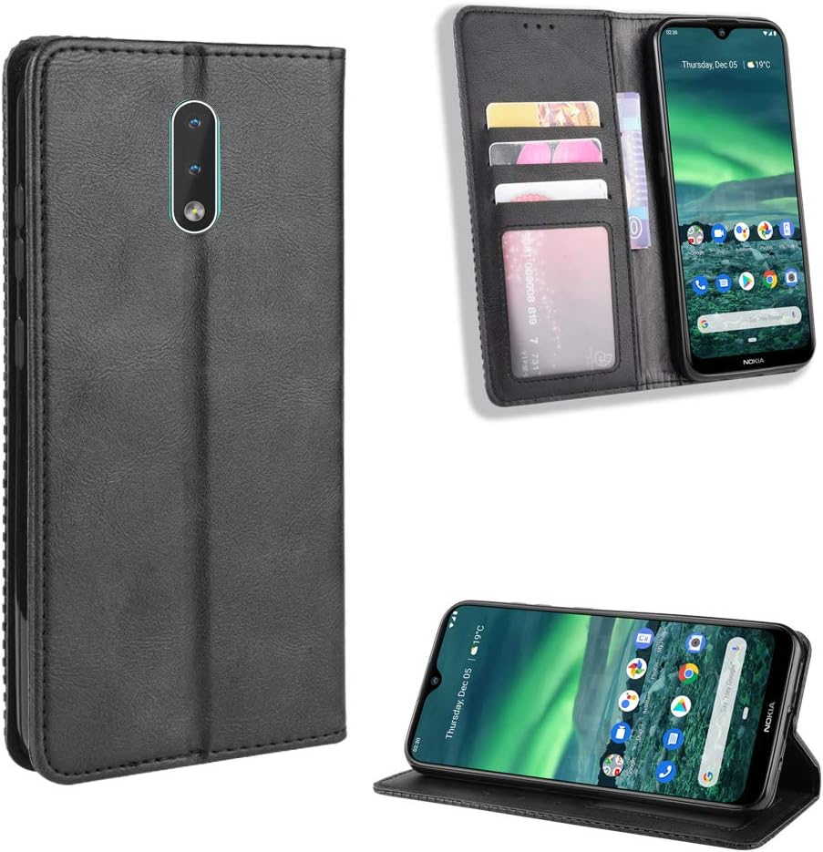 Jielangxin Keji Case for Nokia 2.3 Case Cover,Case for Nokia 2.3 Case PU Leather flip Cover Black