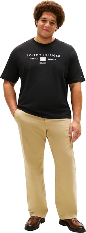 Uomo T-Shirt Maniche Corte Brand Love Mono Stack in Cotone, Nero (Black), XXL — foto 5 di 6