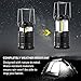 Portable LED Camping Lantern with 6 AAA Batteries, Elekin Hurricane Lantern COB Flashlight Survival Light, Collapsible Outdoor light for Emergency, Storm, Power Outage(Black,2 PACK)