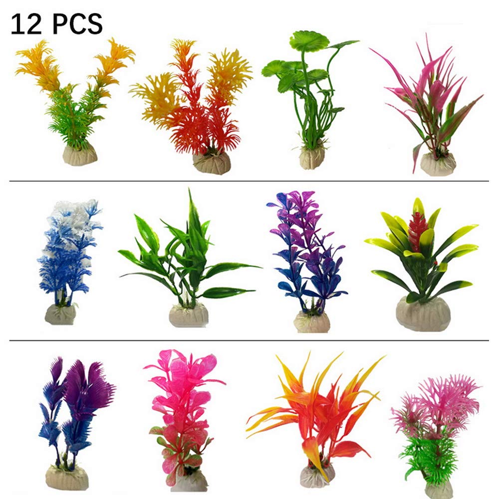 Gorgeous Roblue 12 Pcs Plastic Fish Tank Plants Artificial Aquarium Aquatic Plants Realistic Water Plant For Aquariums Decorations Pet Supplies Promotional Items Www Jungundgrau De