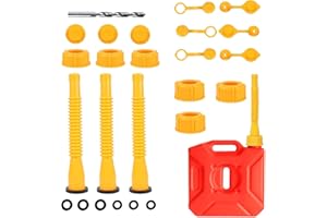 22 PCS Gas Can Spout Replacement Kit - Bendable Nozzle with Vent Caps and Rubber Gasket