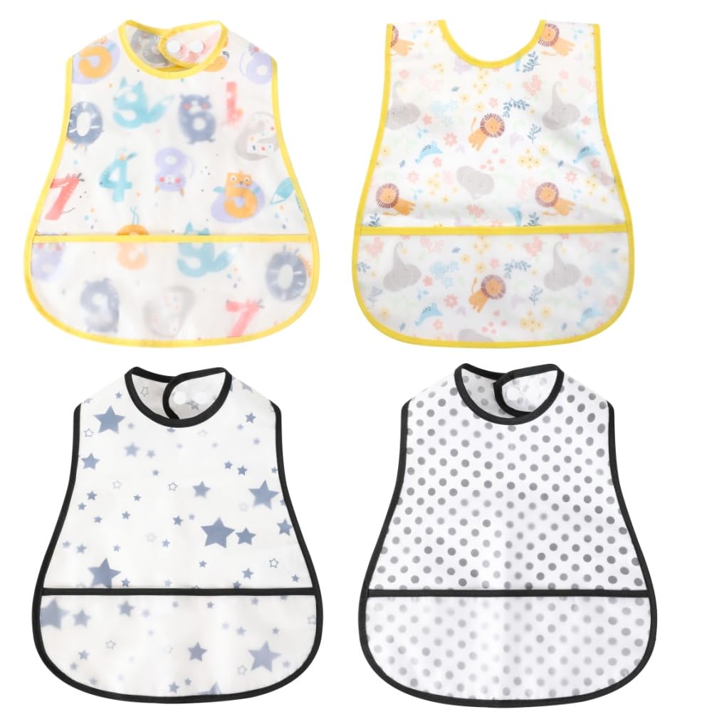 norinori Baby bibs Waterproof Bib - Feeding bib, Adjustable Washable, Soft ForToddler Infant Kids, 0-36 Months