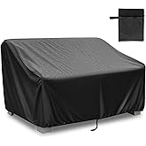Shouken 2-Seater Heavy Duty Patio Bench Loveseat Cover with Windproof Buckle, Waterproof Outdoor Sofa Cover, Lawn Patio Furniture Covers