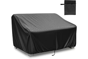 Shouken 2-Seater Heavy Duty Patio Bench Loveseat Cover with Windproof Buckle, Waterproof Outdoor Sofa Cover, Lawn Patio Furniture Covers