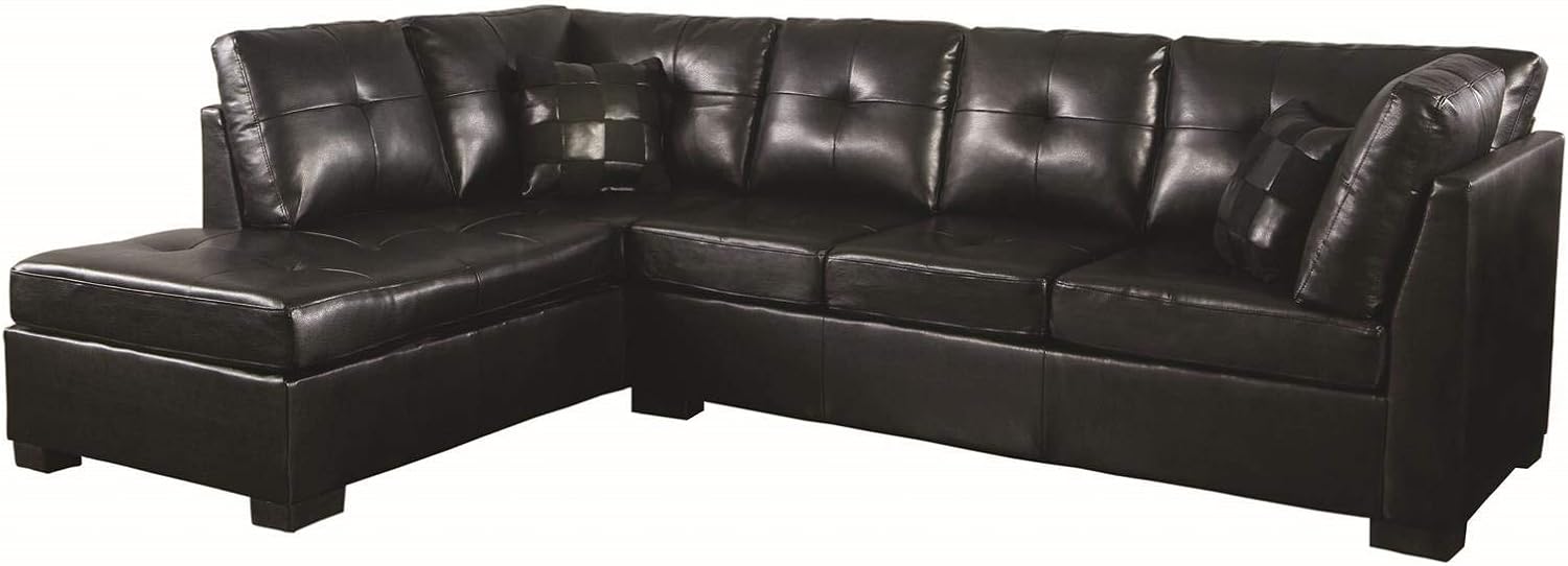 Amazon Com Darie Sectional Sofa With Left Side Chaise Black