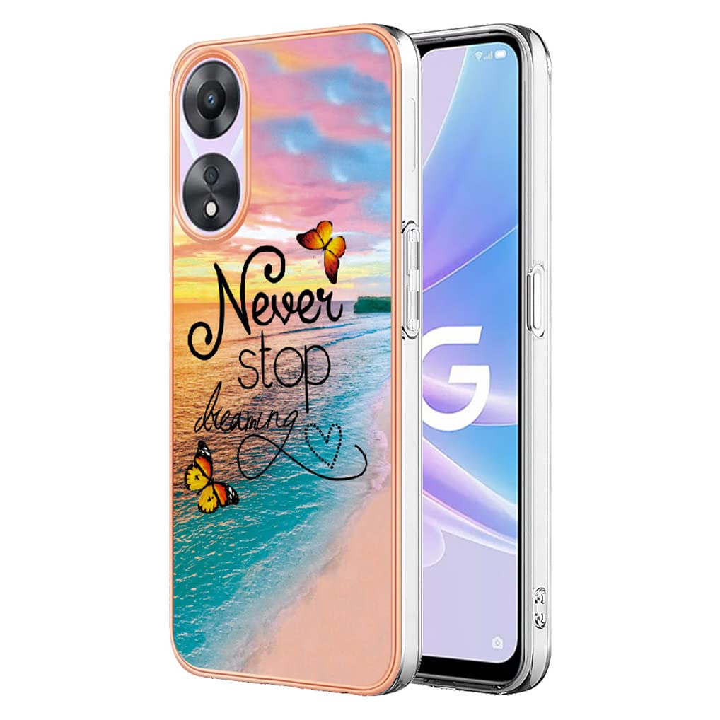 SEAHAI Case for OPPO A78 5G / OPPO A58 5G / OPPO A58X, Ultra Thin Premium TPU Bumper Shockproof Hard Cover Fashion Cute Graphic Colorful Silicone Skin Slim Case - Dream butterfly